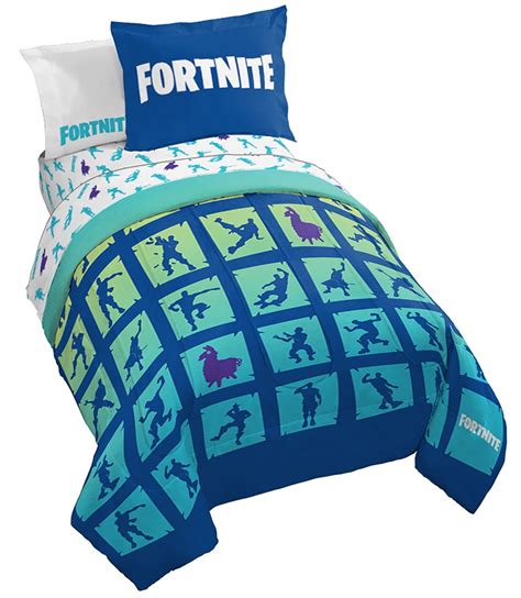 Fortnite Boogie Bomb Twin Size Gaming Bedspread 5 Piece Set With