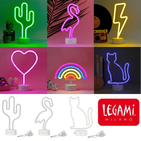 led dekolampe mit neoneffekt   sign von legami