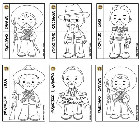 Fantásticos Diseños De Los Personajes De La Revolución Mexicana Revolucion Mexicana Para Niños