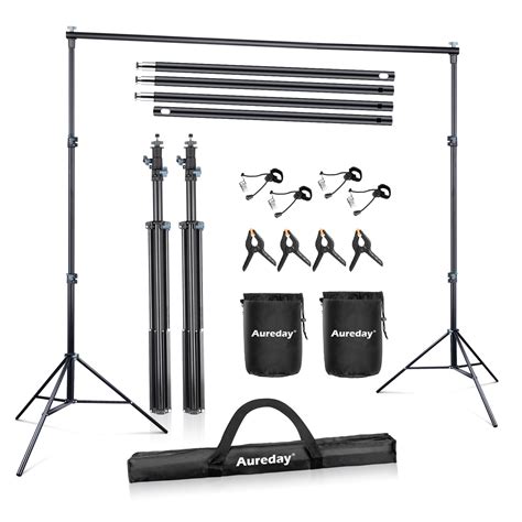 Aureday Backdrop Stand 10x10Ft Adjustable Photo Backdrop Stand Kit