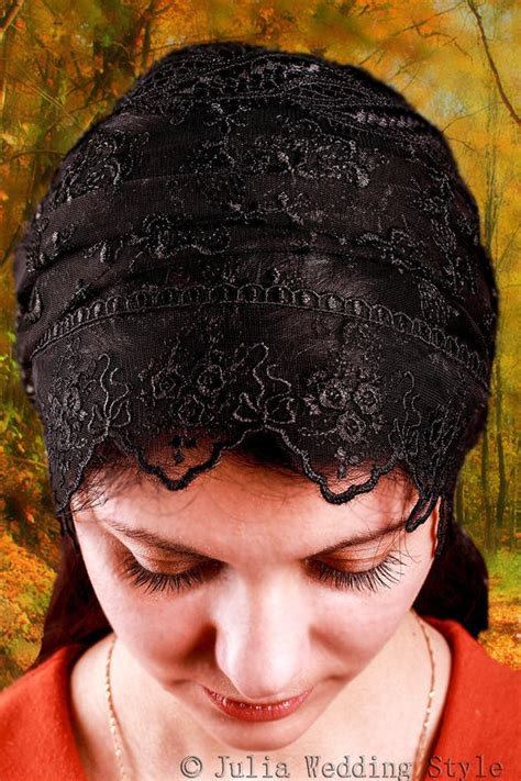 Black Headband Catholic Black Veil Headband Headscarf With Etsy