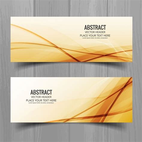 Golden Geometric Banners Set Free Vector