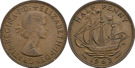 Großbritannien Elisabeth II Half Penny 1962 ss MA Shops