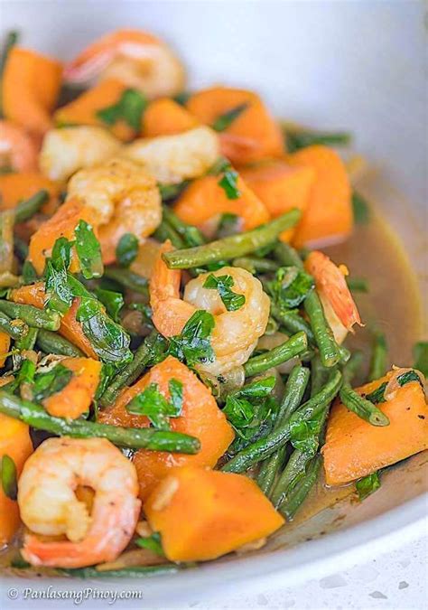 Ginisang Sitaw Kalabasa At Malunggay With Shrimp Sauteed Squash With Shrimp Recipe Pasta