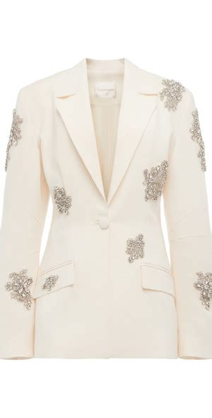 Zuhair Murad Embellished Cady Blazer White Fr Moda Operandi