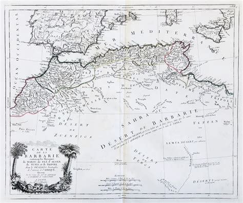 Carte De La Barbarie Contenant Les Royaumes De Maroc De Fez D Alger