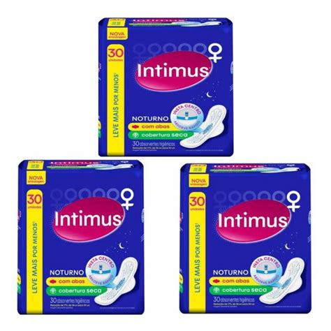 Kit Absorvente Intimus Gel Noturno Seca Abas Submarino