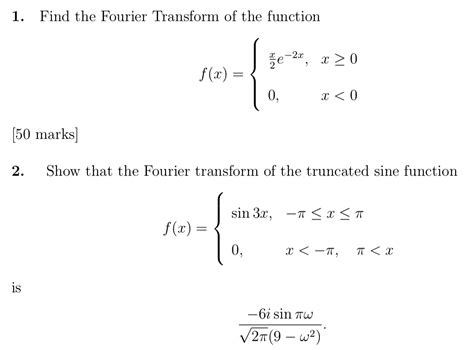 Solved Find The Fourier Transform Of The Function E X Chegg