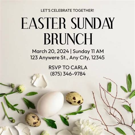 Easter Sunday Brunch Ads Template Postermywall