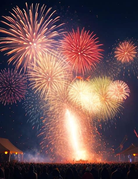 Premium AI Image People Celebrate New Year With Fireworks