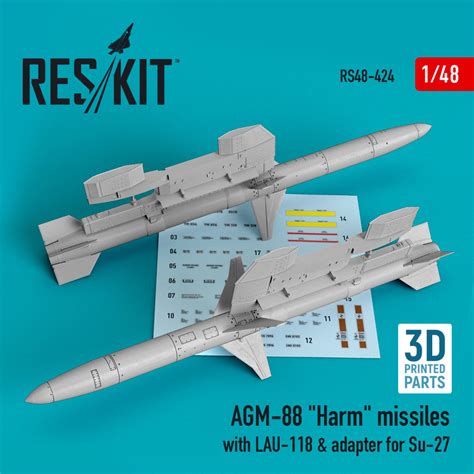 Agm 88 Harm Missiles With Lau 118 And Adapter For Su 27 2 Pcs 148