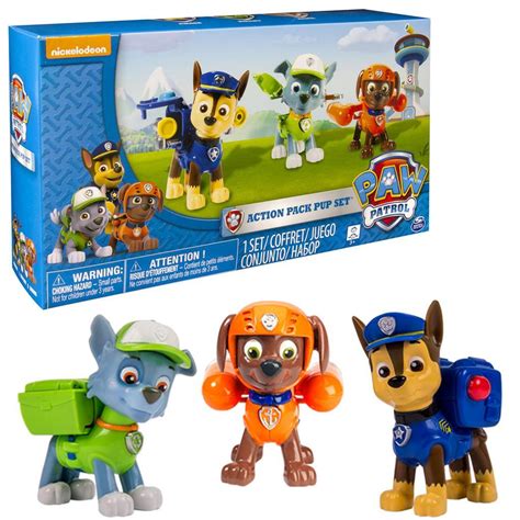 Paw Patrol Action Pack 3 Pups Rocky Zuma En Chase Junotoys