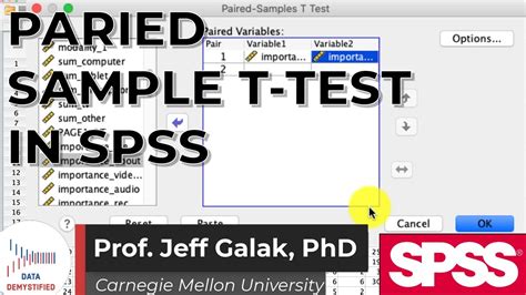 Paired Sample T Test In Spss Tutorial Spss Tutorial Video 14