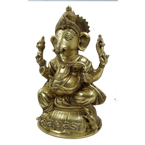 Brass Ganesha Sitting Idol Kapasi Handicrafts Emporium