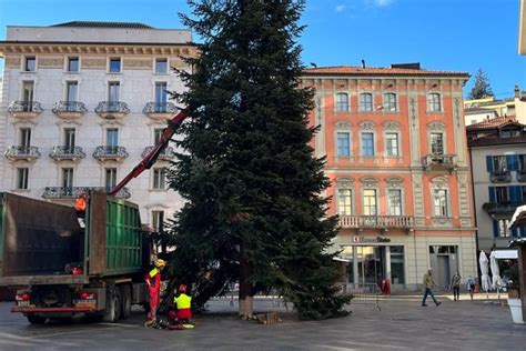 Lugano è arrivato l albero di Natale