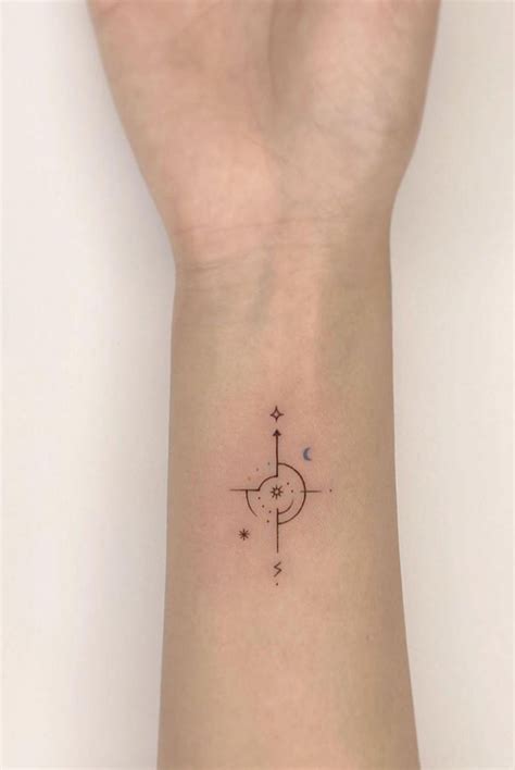 50 Pretty Compass Tattoos Give You Directions Star Tattoos Finger