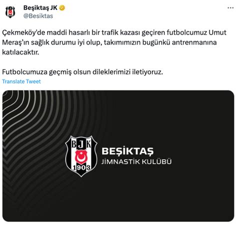 Beşiktaşlı Umut Meraş trafik kazası geçirdi