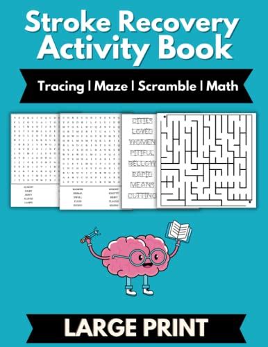 Stroke Recovery Activity Book Large Print Challenging Puzzles And