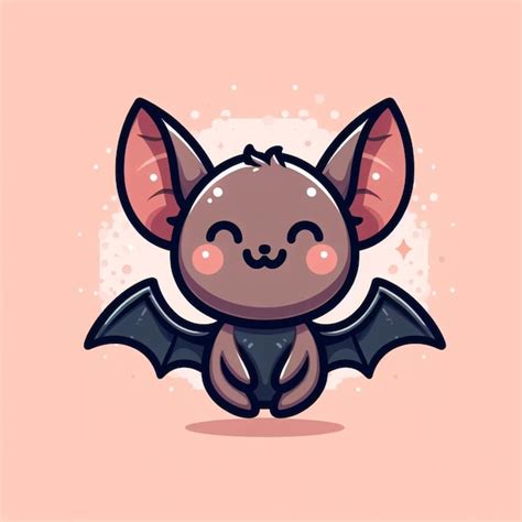 Cute Bat Cartoon Illustration Premium Ai Generated Image