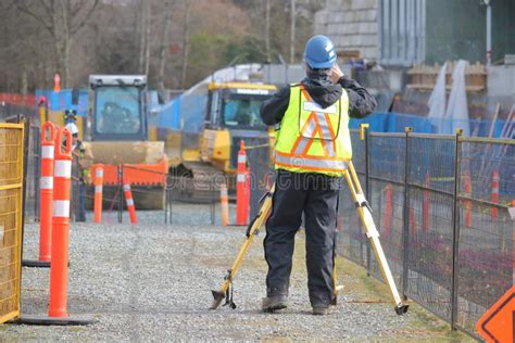 Survey Crew Chief On Construction Site Editorial Stock Image Image Of