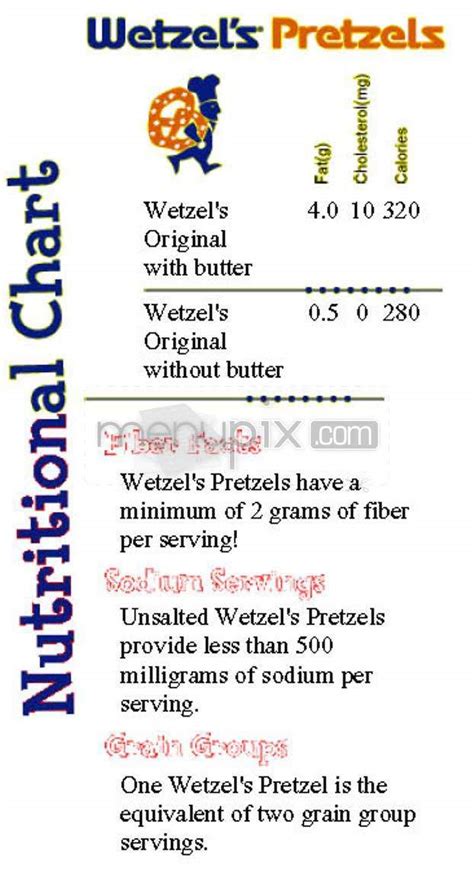 Online Menu of Wetzel's Pretzels, Phoenix, AZ