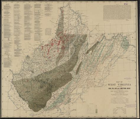 Map Of West Virginia Showing Coal Oil Gas And Limestone Areas