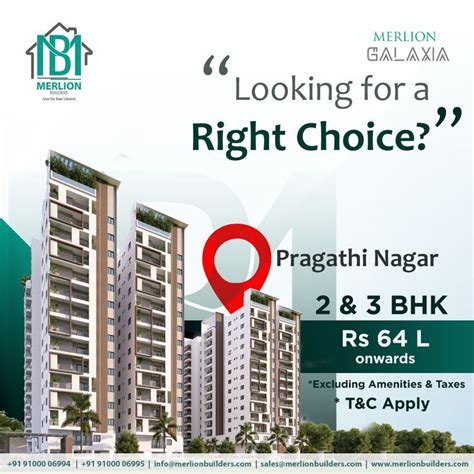 Luxury Flats For Sale In Pragathi Nagar Merlion Builders Real