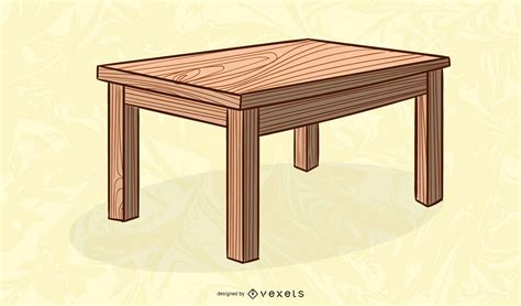 Ilustra O De Mesa De Madeira Retangular Baixar Vector