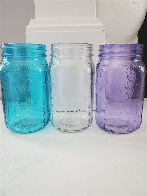 Colored Mason Jars Glass Mason Jars Assorted Colors Mason Etsy