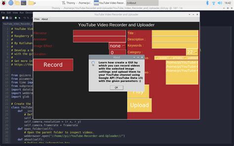 Youtube Video Recorder And Uploader Gui With Night Vision On Raspberry Pi