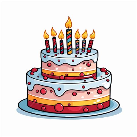 premium vector happy birthday cake  simple cartoon illustration