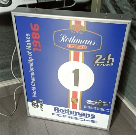 No Reserve Illuminated Porsche 962C Rothmans Sign | PCARMARKET