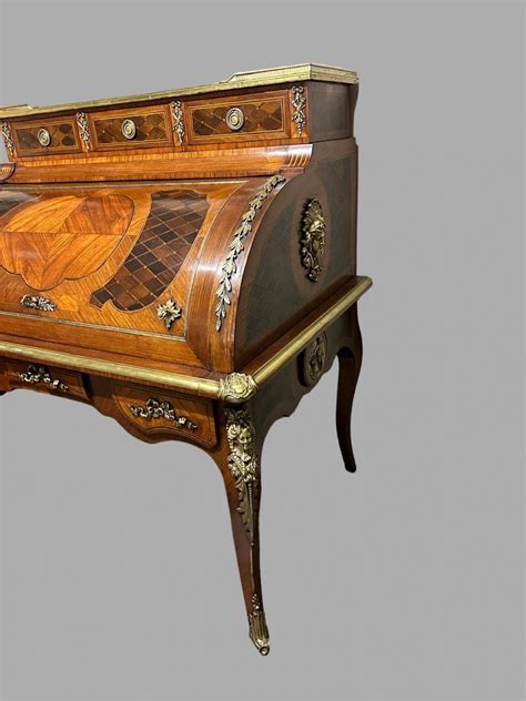 Proantic Bureau De Cylindre Style Louis Xvi