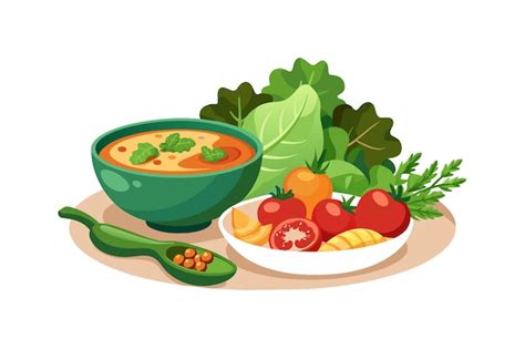 Premium Vector Vegetables And Fruits Food Concept Illustration