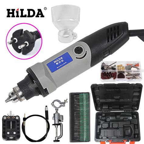 HILDA 84 unids de metal establece 400 W Mini Taladro Eléctrico con 6