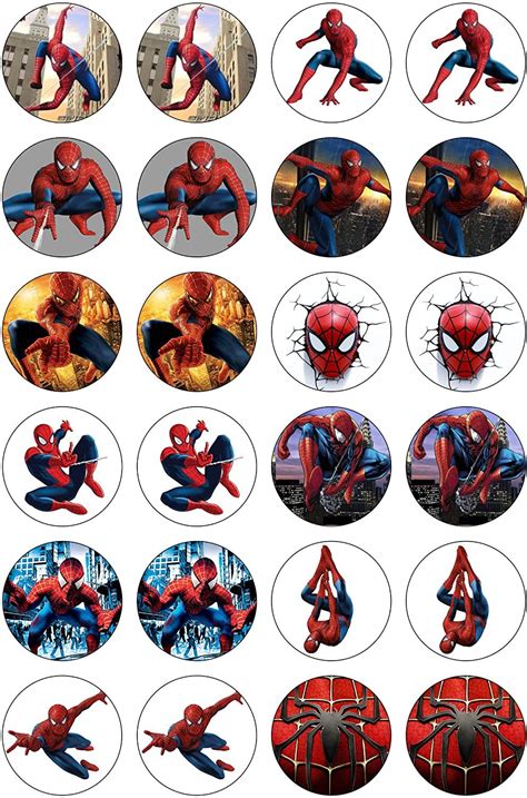 Precut Spiderman Mm Circle Edible Wafer Paper Cake Toppers