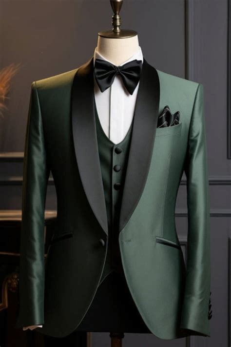 Luxury Men Suit Tuxedo Suit Green 2 Piece Suit Wedding Suit Party