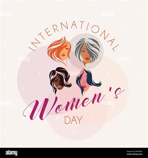 International Womens Day Background With Different Face And Women Skin