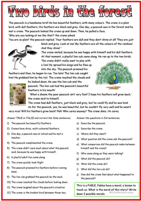 Fable Worksheet Rd Grade