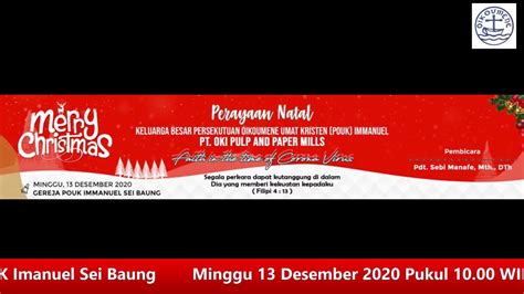 Ibadah Natal Pouk Imanuel Sei Baung Youtube