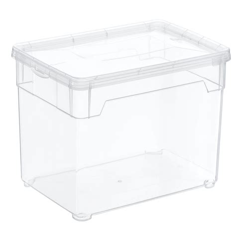 Caja Con Tapa De Pl Stico Basic Carrefour Home Litros Transparente