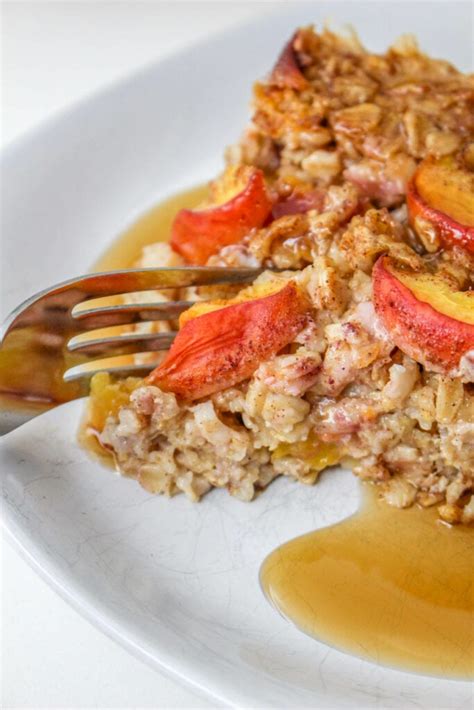 Peach Baked Oatmeal Vegan Veggie Fun Kitchen