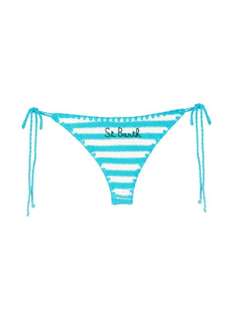 Marielle Checky Stripe Detail Bikini Bottoms MC2 Saint Barth Eraldo