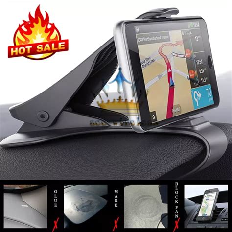 Universal Clip On Car Hud Gps Dashboard Mount Smart Phone Holder Non