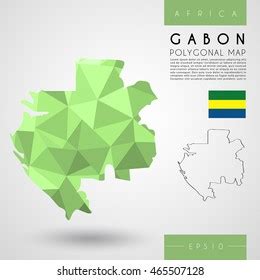 Gabon Low Poly Map Vector Illustration Vector De Stock Libre De