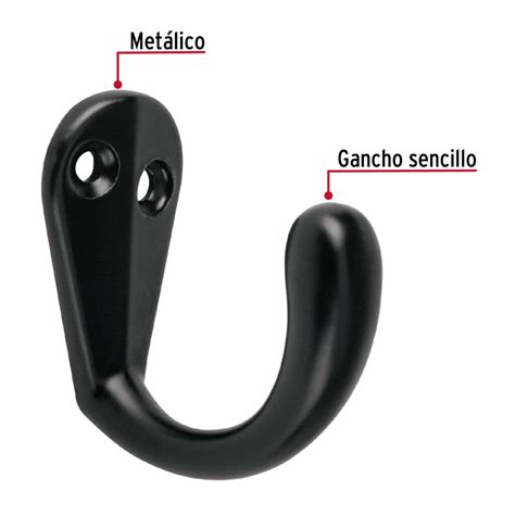 Gancho Sencillo Tipo Perchero Negro Hermex Rantec Electronics