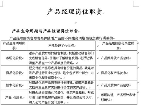 公司产品经理岗位职责word文档下载 海南信息港