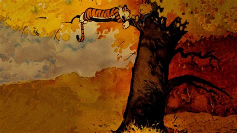 Relaxing Fall Bill Watterson Calvin And Hobbes Cartoon Hd