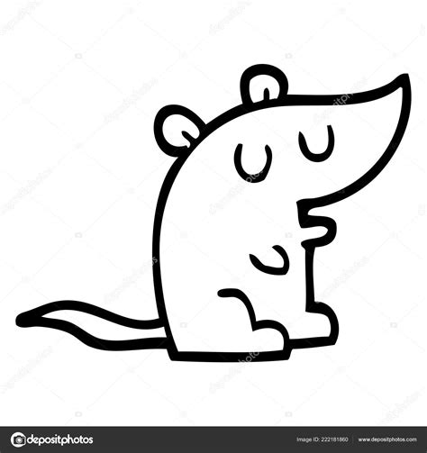 Black White Cartoon Mouse Stock Vector Image by ©lineartestpilot #222181860