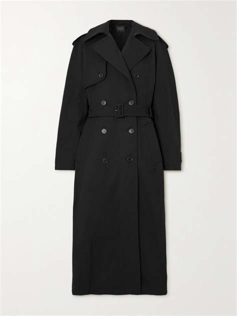 Balenciaga Hourglass Oversized Double Breasted Wool And Cotton Blend Trench Coat Net A Porter